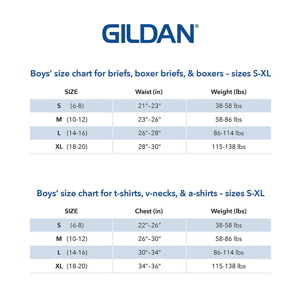 T Shirt Size Gildan Dryblend Youth Size Chart Gildan DryBlend